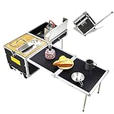 Campingküche - Campingschrank faltbar mit versch, Outdoor Camping Küche| Reiseküche| Zeltschrank| Küchenbox, aus Aluminiumgestell