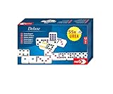 Noris Deluxe Doppel 9 Domino – Hochwertiges Urea‑Dominospiel mit 55 Steinen im Magnet‑Aufbewahrungskasten, Familienspiel ab 6 Jahren
