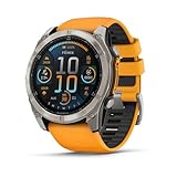 Garmin Fenix 8–51 mm, AMOLED, Saphir-Titan, mit Sparkorange/Graphit-Silikonband