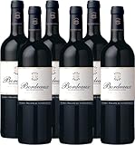 Bordeaux AOC Rouge, Trockener Rotwein aus Frankreich, 6 x 750ml