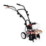 H-YEEU 52CC Kultivator Garten Benzin, Leichte 2 Takte Bodenhacke Gartenfräse, Motorhacke Benzin Klein mit starkem Motor, Einfach zu starten und zu verwenden, Gartenhacke Benzin Motorhacke