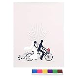 HERCHR Fingerabdrücke Baum, Hochzeit Anmelden Buch DIY Gast Unterschrift Buch Unterschrift Gemälde für Hochzeit Geburtstagsfeier Signieren, 11,8 x 15,8 Zoll