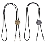 AHANDMAKER 2 Farben Bolo Krawatte Halsketten Aus Legierung Legierung Western Vintage Bolotie Bolo Rodeo Cowboy Krawatte Aus Leder Der Amerikanischen Ureinwohner Bolokrawatte Mit Blumendesign