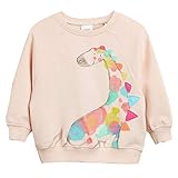 CM-Kid Pullover Mädchen Langarm Shirt Kinder Sweatshirt Baumwolle Frühling Herbst Winter Warm 5 6 Jahre Giraffe Rosa Gr.116