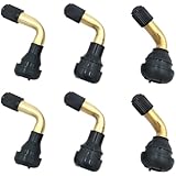 JEYORZY 6 Stücke 90 Grad Motorrad Tubeless Ventil, Roller Ventil, Reifenventil, Messing Tubeless Ventil, Winkelventil Messing Snap-In für Autos, Motorräder, Fahrräder & Motorroller