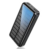 Power Bank 30000mAh Schnelles Aufladen Tragbares Ladegerät mit USB-C Eingang, Soluser Externer Akku mit Automatische Erkennen Technologie Solar Powerbank für iPhone, Samsung, Huawei, iPad und mehr