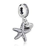 Seestern-Charm aus 925er-Sterlingsilber, Muschel-Charm-Anhänger, Meerestier-Charm, Geburtstags-Charm für Pandora-Charm-Armband