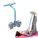 Bauchtrainer,Sit-Up Trainingsgeräte Bodybuilding Expander Ganzkörpertrainer für Zuhause 6 Tubes Elastische Zugseil Multifunktions,Bauchformer,Oberschenkeltrainer,Pedal Widerstandsband(Blau)