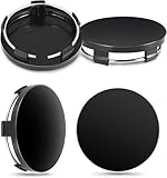 4 Stück Radnabenkappen, Universal Nabendeckel 65mm, Radnabenabdeckung Polierte Oberfläche, Felgenkappen Ersetzen Kompatibel mit VW 3B7601171/6U7 601 171 Schwarz und Audi Alufelgen (OD 65mm ID 56mm)
