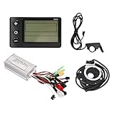 BuyWeek Elektrofahrrad Brushless Motor Controller Kit, 24V 36V 48V 250W 350W 17A Bürstenlose Controller S866 LCD Display Meter Daumengas 8 Magnetischer Assist Sensor Kit für E-Bike Scooter