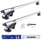 DGH SYSTEM Kompletter Aluminium-Dachträger Relingträger Easy Line Basic Plus 135 cm kompatibel mit Volkswagen Caddy Maxi Life IV Van 2021- mit offener Dachreling, abschließbar, Nutzlast 90 kg