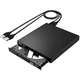 Retoo Externes CD-DVD Laufwerk mit USB 2.0 A,B Kabel, tragbares Laufwerk und Lesegerät, geräuschloser Betrieb, Plug & Play CD DVD RW Laufwerk, Slim Superdrive für Laptop, Desktop, Windows XP, Linux