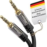 KabelDirekt – Klinkenkabel, Aux Kabel & Audio 3.5mm Kabel – 1m Klinkenkabel – Erhältlich in 0,3m bis 10m – Geeignet für Kopfhörer – Handy – PC & Laptop Audio – Auto – HiFi – Stereo, schwarz