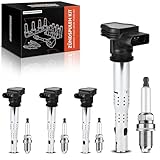 Frankberg 4x Zündspule + Zündkerzen Kompatibel mit A3 2003-2013 A4 2004-2016 Golf 2004-2013 P.a.s.s.a.t 2005-2014 Octavia II 2004-2013 T.o.u.r.a.n 2003-2007 1.8L 2.0L