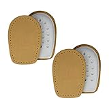 Lenzen 2 Paar Fersenpolster aus Leder und Latex Schaum I Orthopädisches Fersenkissen als Schuheinlage für Fersenschutz und Fersensporn (Größe 41-43)