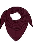 styleBREAKER Damen XXL Strick Dreieck Schal mit Reiskorn Strickmuster in Unifarben, Schal, Leichtes Tuch 01020042, Farbe:Bordeaux-Rot