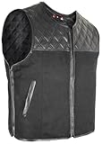 MDM Herren Textil Biker Kutte, Diamond gesteppt Hunter Bikerweste (DE/NL/SE/PL, Alphanumerisch, 3XL, Regular, Regular, Schwarz)