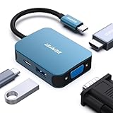 BENFEI USB C HUB 4in1,USB C Multiport-Adapter mit 4K HDMI/ 1080P VGA/ 5Gbps USB 3.0 Data Port/Typ C 60W Power Delivery, kompatibel für iPhone 15 Pro/Max MacBook Pro/Ai iPad Pro iMac Galaxy S23, Blau