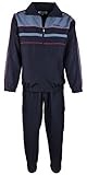 SOUNON Herren Microfaser Sportanzug, Jogginganzug, Trainingsanzug, Freizeitanzug, Hausanzug - Dunkelblau, Groesse: XL