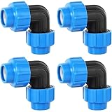 Packung von 4 Schraubverbindung für PE-Rohr 25 mm Trinkwasser, PE-Rohr 25 mm Stecker Kunststoff PP-Kupplung für Innen- und Außenanlagen (2)