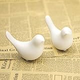 Bay Heights Porzellan-Keramikfigur, kleiner Vogel Figur zum Basteln, Statue, Skulptur, modern, natürlich, zeitgenössische Dekoration, Dekor (2 kleine weiße Vögel)