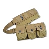 WW2 WWII US M1937 BAR Magazintasche Outdoor Combat Equipment Replica WW2 6 Unit Magazine Belt, Khaki, Armee