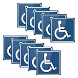 JNNJ 10 Stück Auto Behinderten-Aufkleber, Blaue Behindertenaufkleber, Universell Rollstuhl-Aufkleber, Stark Klebend und Wasserdicht, für Fahrzeug, Bus, Wohnwagen