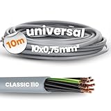 10 Meter Lapp 1119110 Ölflex Classic 110 PVC Steuerleitung 10x0,75 mm² mit grün-gelben Schutzleiter 10G0,75 mm² I Steuerkabel 10 adrig I Kabel 10 adrig
