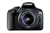 Canon EOS 2000D Spiegelreflexkamera - mit Objektiv EF-S 18-55 F3.5-5.6 III (24,1 MP, DIGIC 4+, 7,5 cm (3.0 Zoll) LCD, Display, Full-HD, WiFi, APS-C CMOS-Sensor), schwarz