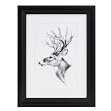 WOLTU Bilderrahmen Fotogalerie, Holz Rahmen, Glasscheibe, Artos Stil (Schwarz, 30x40cm), 9442