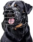SpeesY Maulkorb für Hunde, groß, Leder & Metall, für Deutscher Schäferhund, Labrador, Rottweiler, belüftet, verstellbar