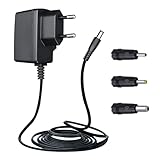 ANLINK 6 V 1 A/1000 mA 1,8 m Langer Netzteiladapter, AC 100–240 V auf DC 6 V 1 A 6 W Schaltadapter-Wandstecker mit 3 Aufsätzen für Blutdruckmessgeräte, elektronische Waagen und mehr, CE-Zertifiziert