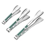 ZBKJYILF Pack von 3 Edelstahl Lebensmittelzange, langlebig, Küchenzange, geeignet zum Kochen, Backen, BBQ (groß, mittel, klein)