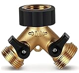 ilauke Y-Verteiler, 3/4 Zoll Wasseranschluss Verteiler, 2 Wege Verteiler Wasser mit unabhängigem Schalter Wasserrohranschlussverteile, für Waschmaschine und Geschirrspüler, Gärten, Küchen