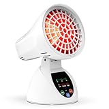 Relhafethy Rotlichtlampe, 150W Hochleistungs Infrarotlampe, Kippschutzfunktion mit 30/45/60Minuten Timer, einstellbarer Winkel, 3 Temperaturstufen, rote Lampen für den Heimgebrauch