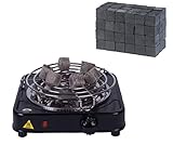 DIAMOND HOOKAH Shisha Kohleanzünder elektrisch für Shisha Kohle + 1 KG Kohle - 5 Stufen Hitze, Kohlen Ofen, Kohlenanzünder elektrisch - 1000 Watt