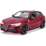 Bburago - Alfa Romeo Stelvio - Realistisches Automodell im Maßstab 1:24 (zufällige Auswahl aus den verfügbaren Farben), offizielle Alfa Romeo Lizenz, empfohlenes Alter 3+ Jahre