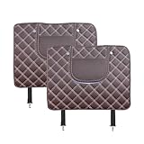 DSWERMG 2 Stück Auto Rücksitz Anti Kick Pad für Opel Campo Cascada Combo Corsa Commodore, Sitz Rückenlehnenschutz Kick Matte mit Tasche Wasserdicht, Auto Zubehör,Coffee-Short