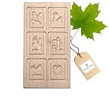 HOFMEISTER® Anisgebäckform Holz, gehämmert, 6 Bilder, aus Ahorn