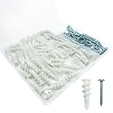 100 Stück selbstbohrende Trockenbaudübel mit Schrauben-Set, inklusive 50 Dübel und 50 Stück #20,3 x 3,8 cm Schrauben – hält bis zu 34 kg