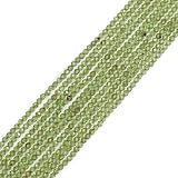Gem-Inside 2 mm natürlicher grüner Peridot-Quarz, echter Kristall, facettierte Abstandshalter für Schmuckherstellung, Strang, 38,1 cm