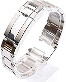 ROUHO Constant Motion 304L Strap Steel Band 20 21Mm Stahl-Armband Für Rolex Submariner Deepsea-Silber 20mm
