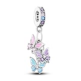FLUFLO Charm Anhänger Damen 925 Sterling Silber für Armband Charms Beads passend für Pandora Armband und Halskette, Kompatibel mit Europäischen Armbänder für Frauen Mädchen