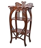 Vintage Konsole aus Mahagoni Holz Floraler Jugendstil Regal 44cm Braun mar014 Palazzo Exklusiv