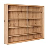 Inter Link - Sammlervitrine - Hängevitrine - Wandregal - Glasvitrine - Wandvitrine - Hängeregal - Schaukasten - MDF - Eiche Artisan Nachbildung (80x60x9.5 cm) Artisario