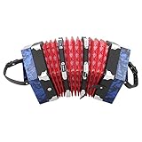 3 Farben Professionelles Akkordeon Concertina Concertina Instrument mit verstellbarem Handschlaufe für den Außenbereich und für Musik(Royal blue)