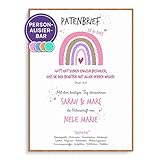 Feenstaub Patenbrief Taufbrief Rainbow, Patenbrief für Patenkind, personalisierbare Taufurkunde, Patenurkunde, Taufgeschenk personalisiert, Geschenk Geburt, Taufe Geschenk Regenbogen