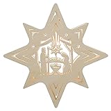 weigla - Fensterbild original Erzgebirge Stern Christi Geburt I Weihnachtsdeko Fenster I 1 Lampe I 7 W, E14 I Fensterbild Weihnachten I Weihnachtsbeleuchtung aus Holz I Fensterdeko hängend
