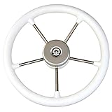 Steuerrad Edelstahl Riviera Bootslenkrad 325 mm Durchmesser mit Universalkonus Nabe Bootssteuerrad Weiß, Lenkrad Steuerrad Boot Schiff Schiffssteuerrad Yacht Motorboot