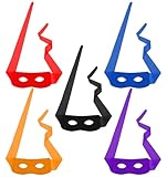 ValueBargain 5 Stück Schildkröten Maske, Lustige Halloween Kostüm Augenmaske für Kinder, Geburtstagsfeier, Wiederverwendbar Cosplay & Schildkröten-Party DekoFünf Farben